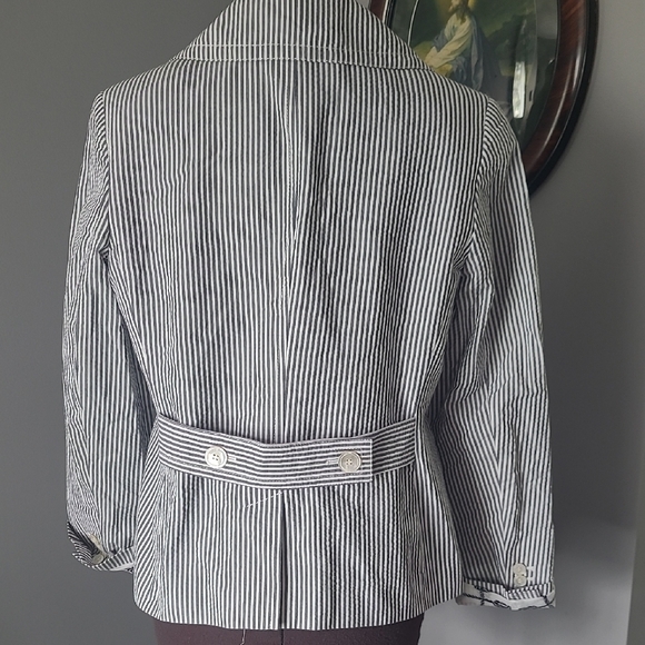 Talbots Black and White Striped Blazer - Picture 4 of 5